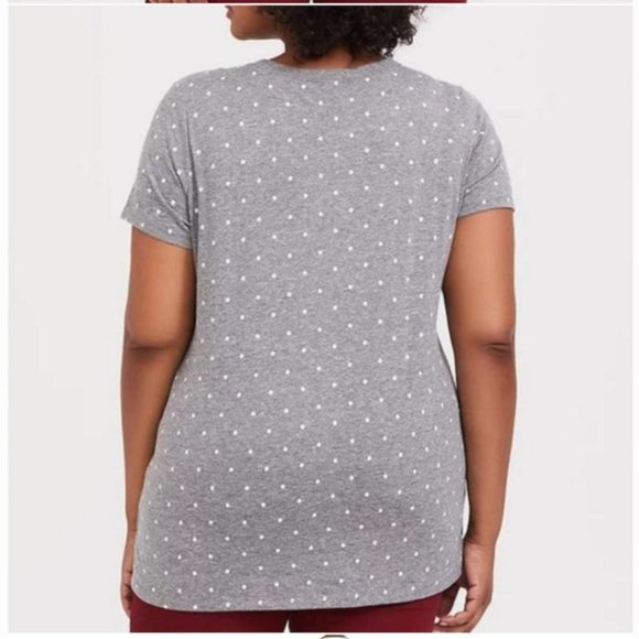 Torrid Classic Crew Tee Triblend Jersey Grey White Polka Dot Plus Size 5X - Picture 2 of 7